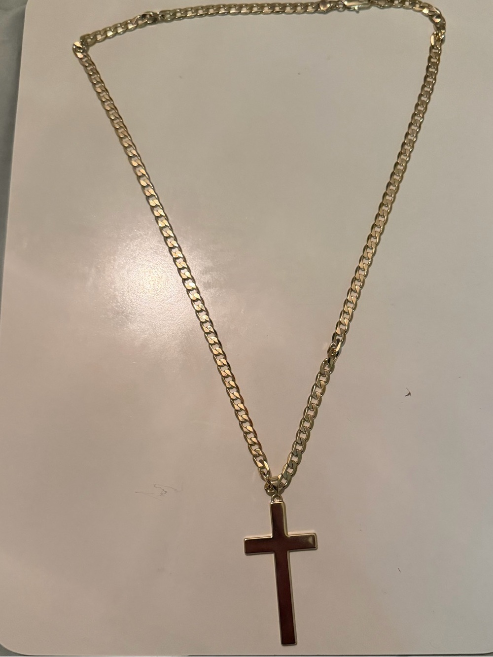 Gold 14k laminate Cross Pendant Necklace - Men Jewelry